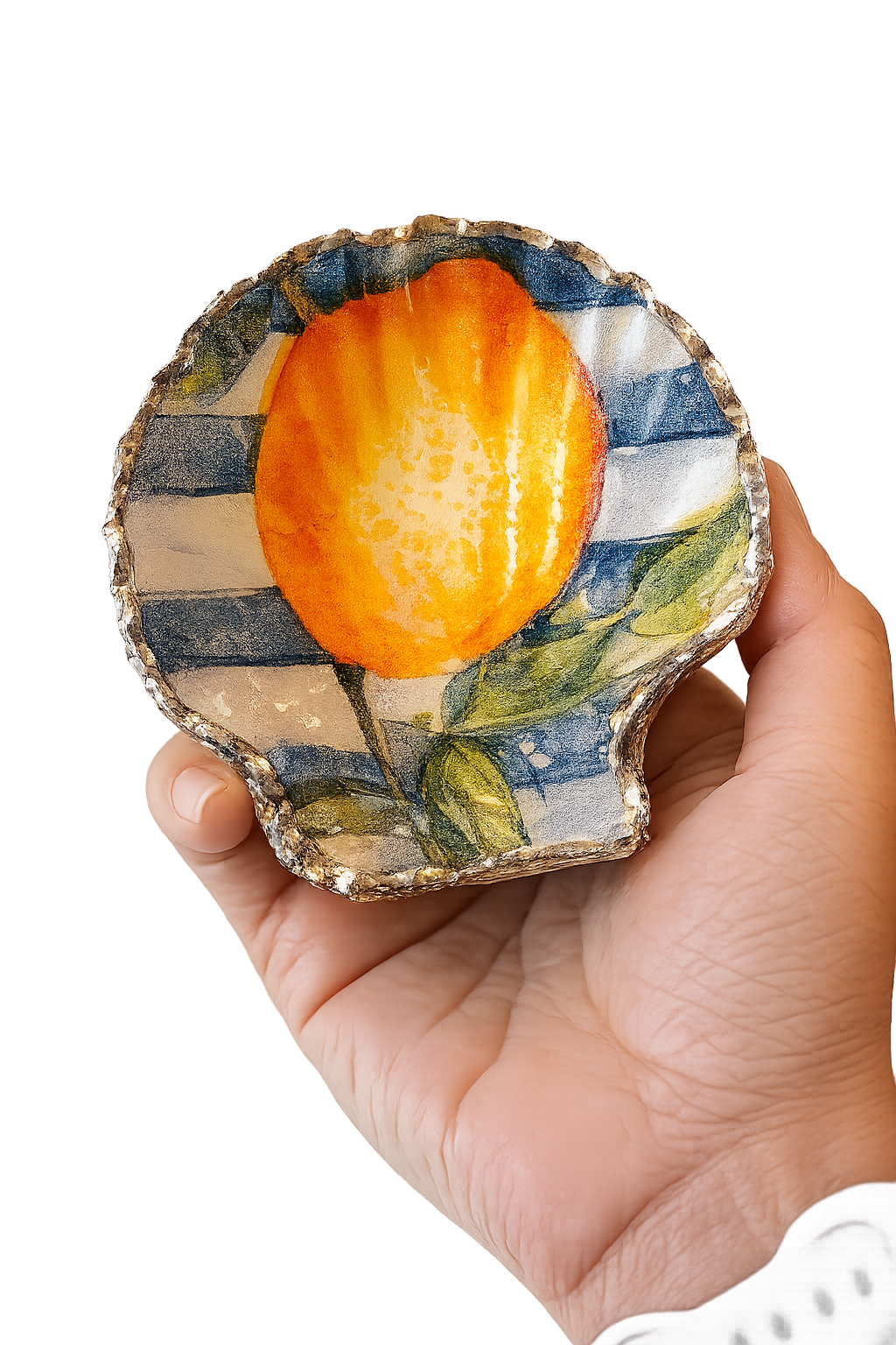 Riviera Stripe Scallop Keepsake Dish