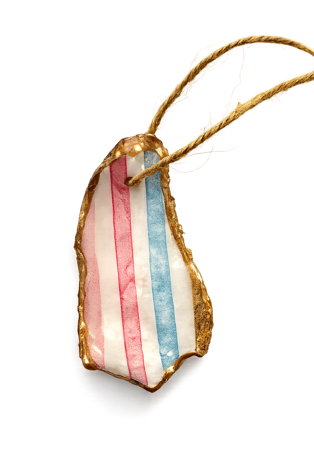 Seaside Stripe Oyster Ornament