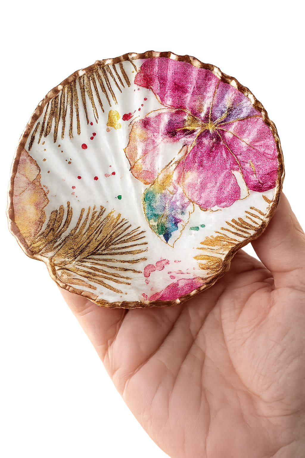 Palm & Petal Scallop Keepsake Dish