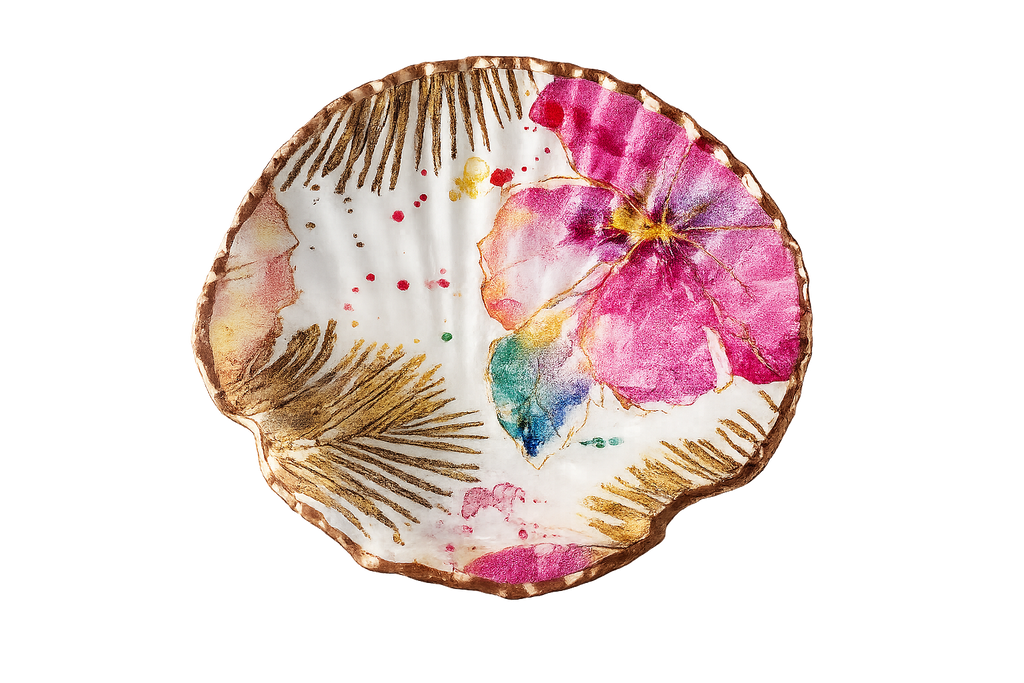 Palm & Petal Scallop Keepsake Dish