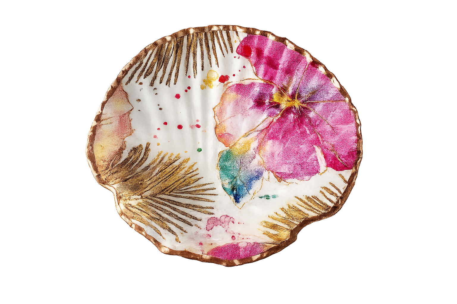 Palm & Petal Scallop Keepsake Dish