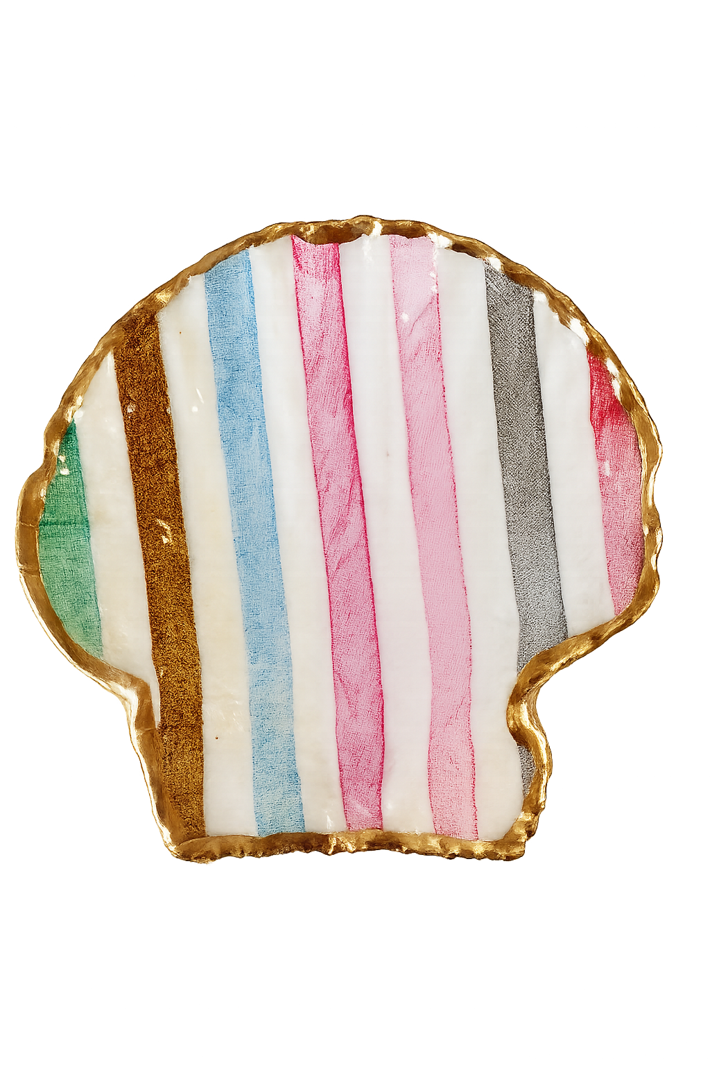 Seaside Stripe Scallop Ring Dish