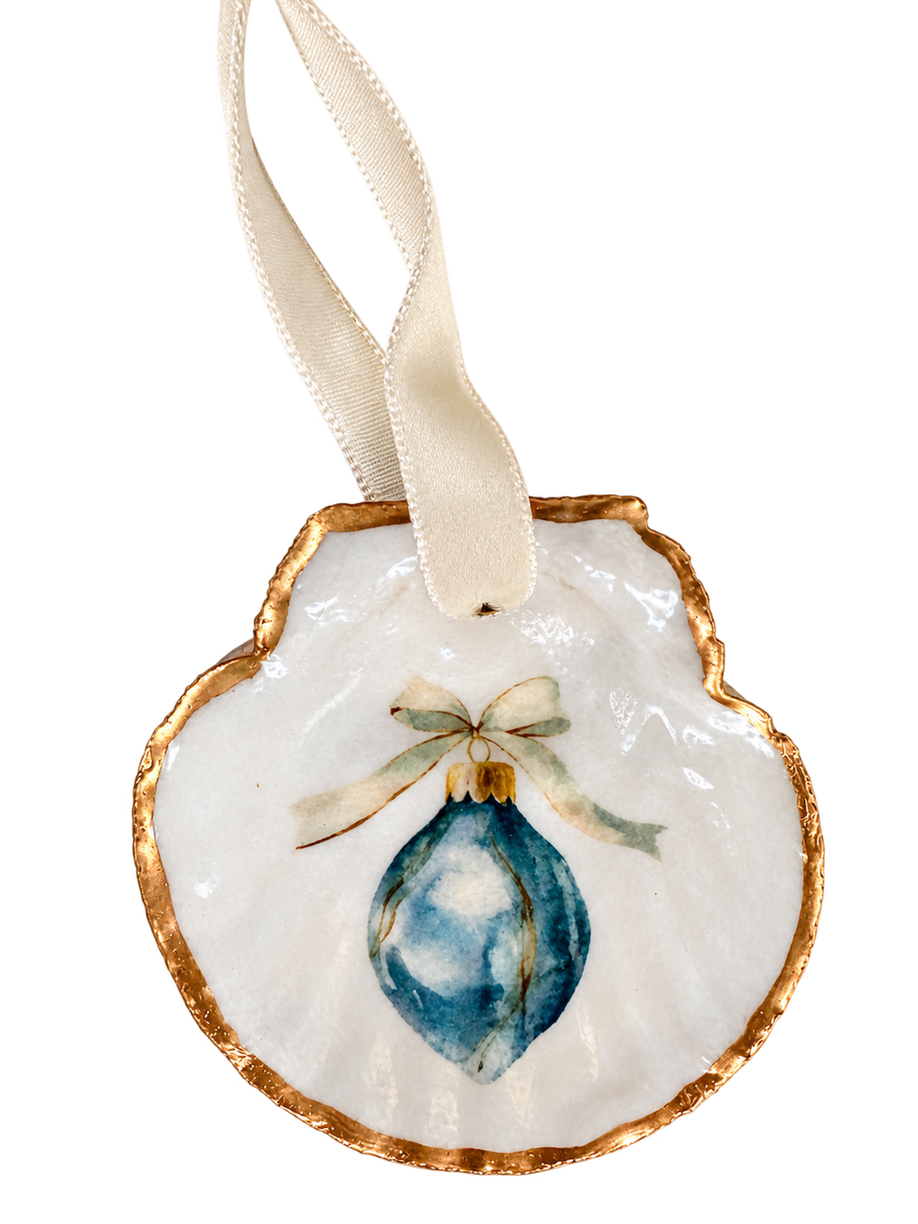 Coastal Christmas Tear Drop Ornament
