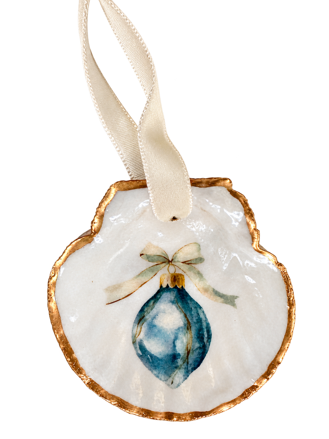 Coastal Christmas Tear Drop Ornament