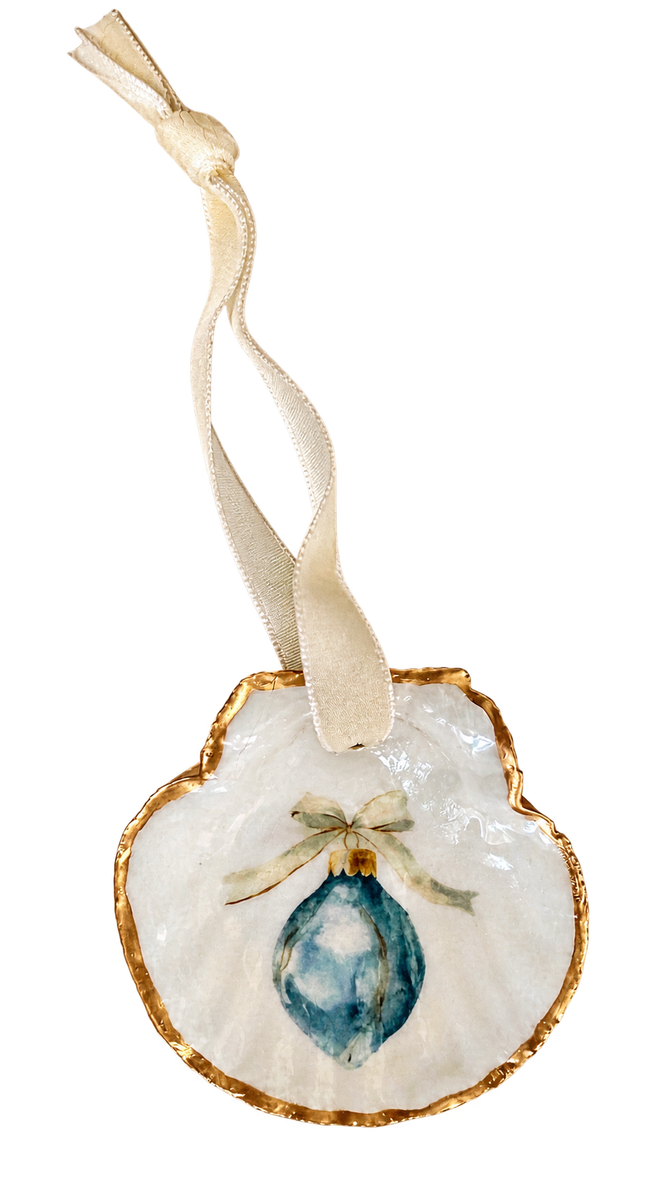 Coastal Christmas Tear Drop Ornament