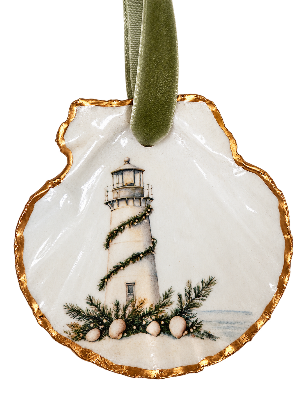 Coastal Christmas Lighthouse Ornament