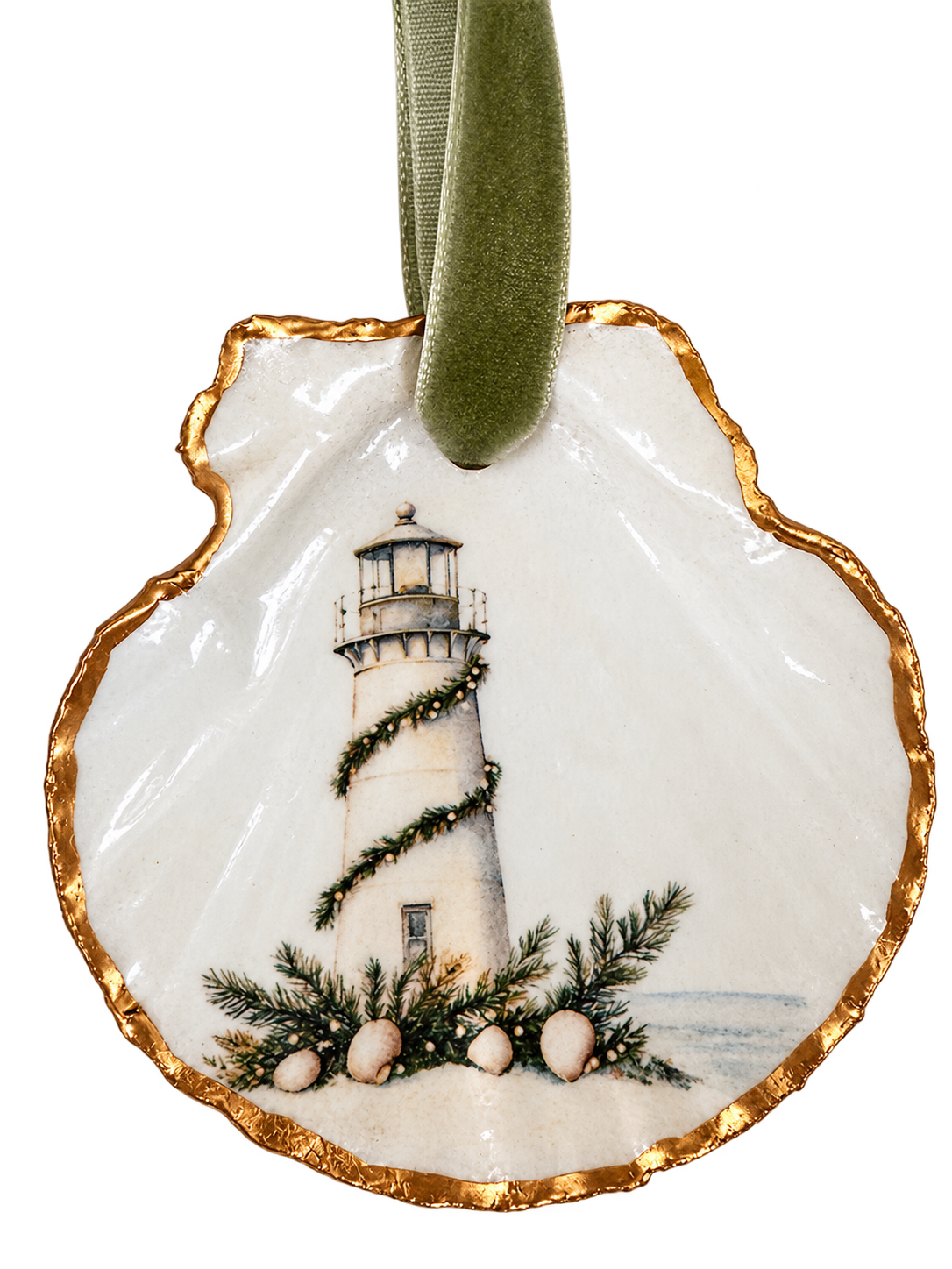 Coastal Christmas Lighthouse Ornament