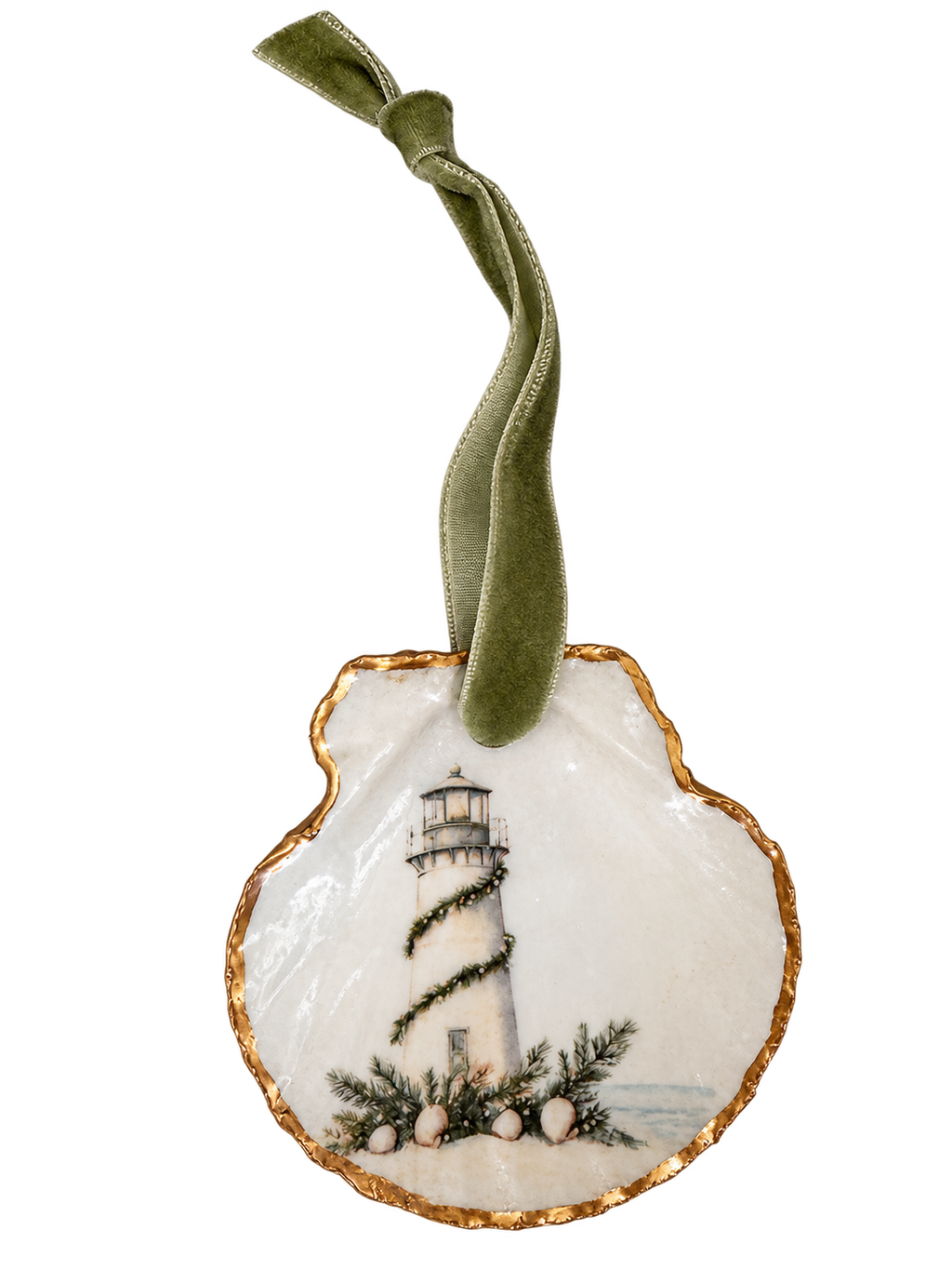 Coastal Christmas Lighthouse Ornament