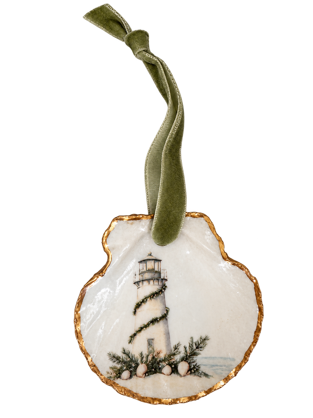 Coastal Christmas Lighthouse Ornament
