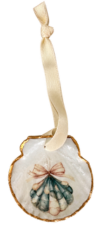 Coastal Christmas Scallop Shell Ornament