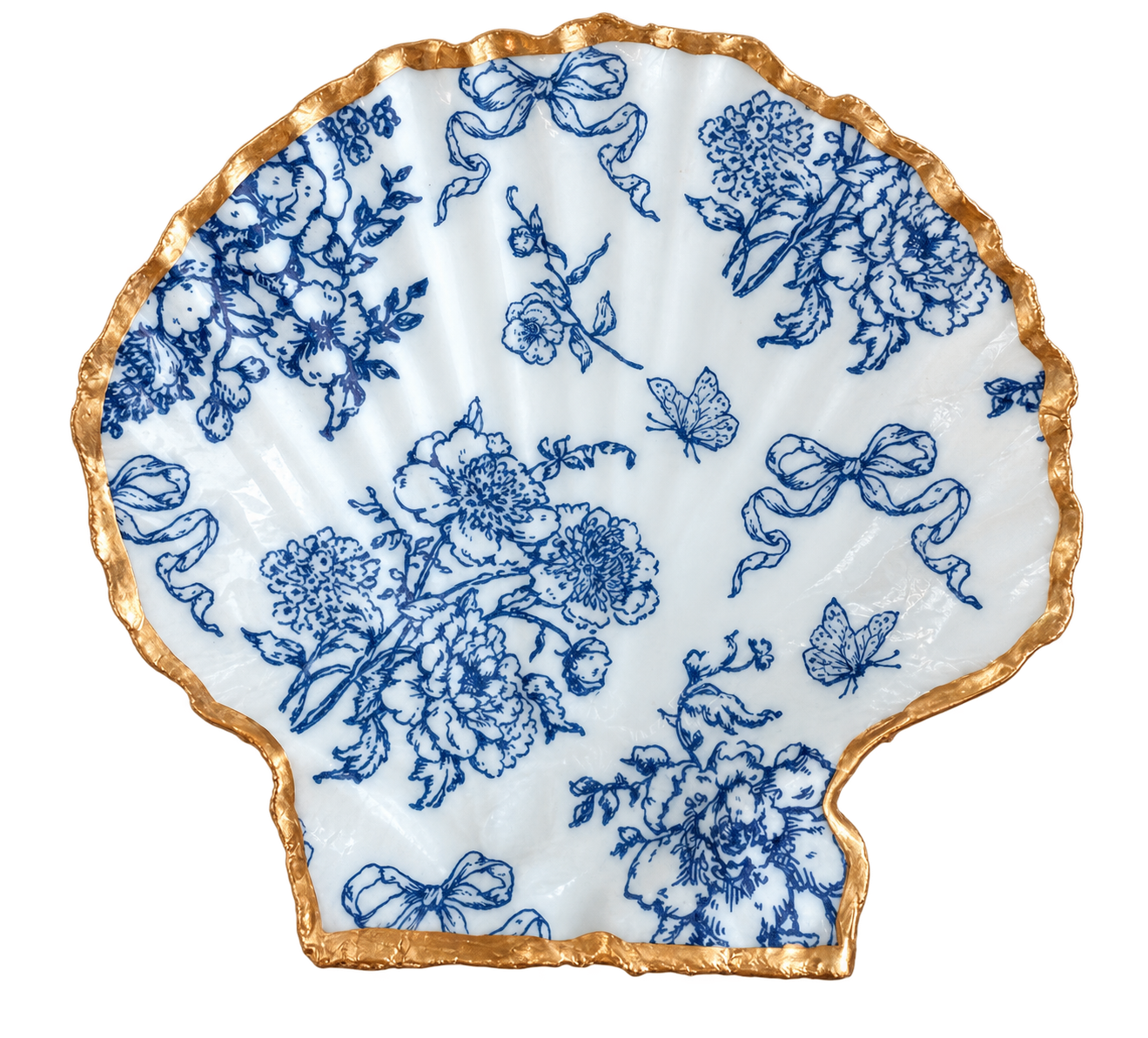 Hamptons Toile Scallop Keepsake Dish