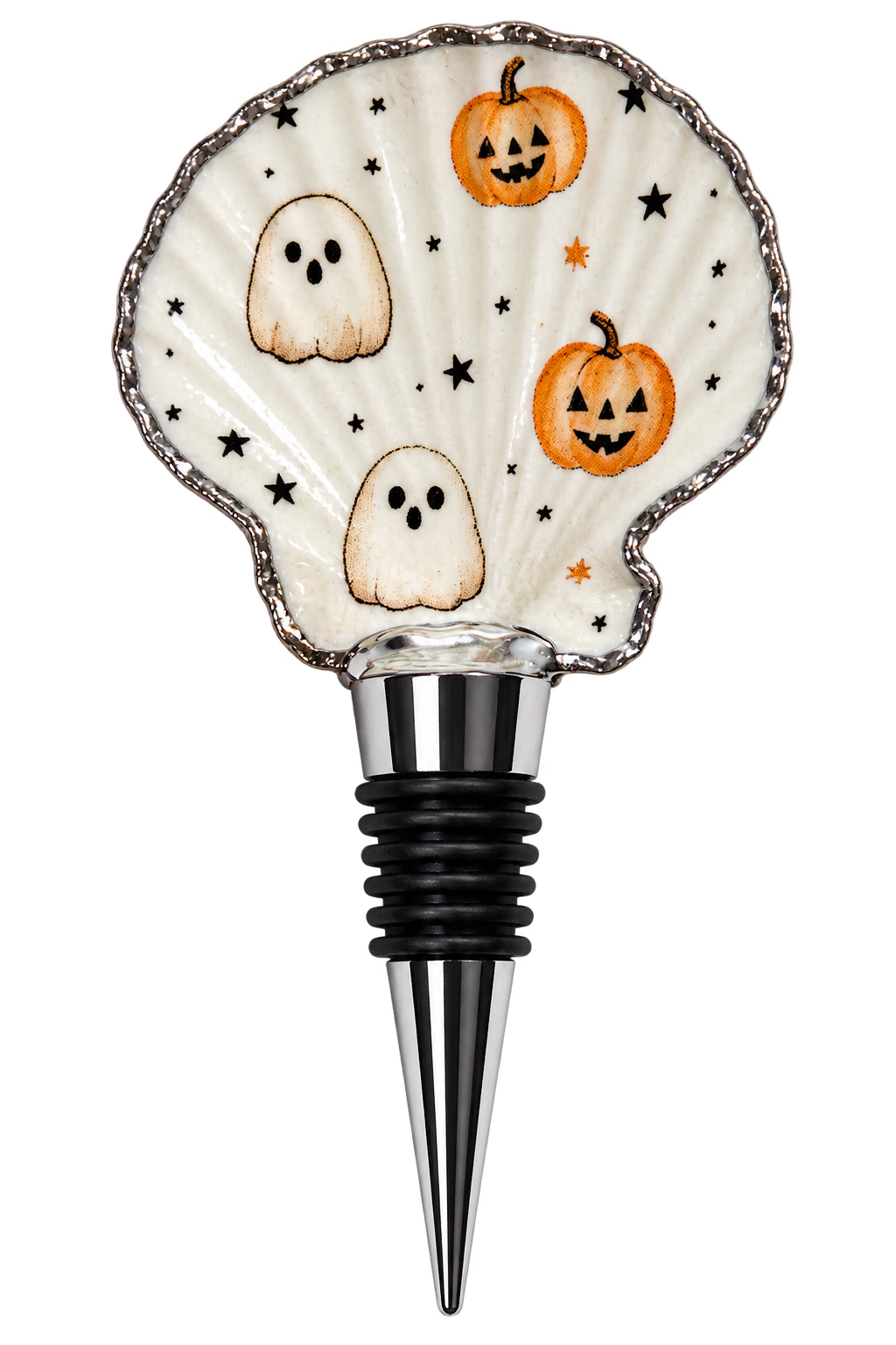 Pumpkin & Boo Wine Bottle Stopper