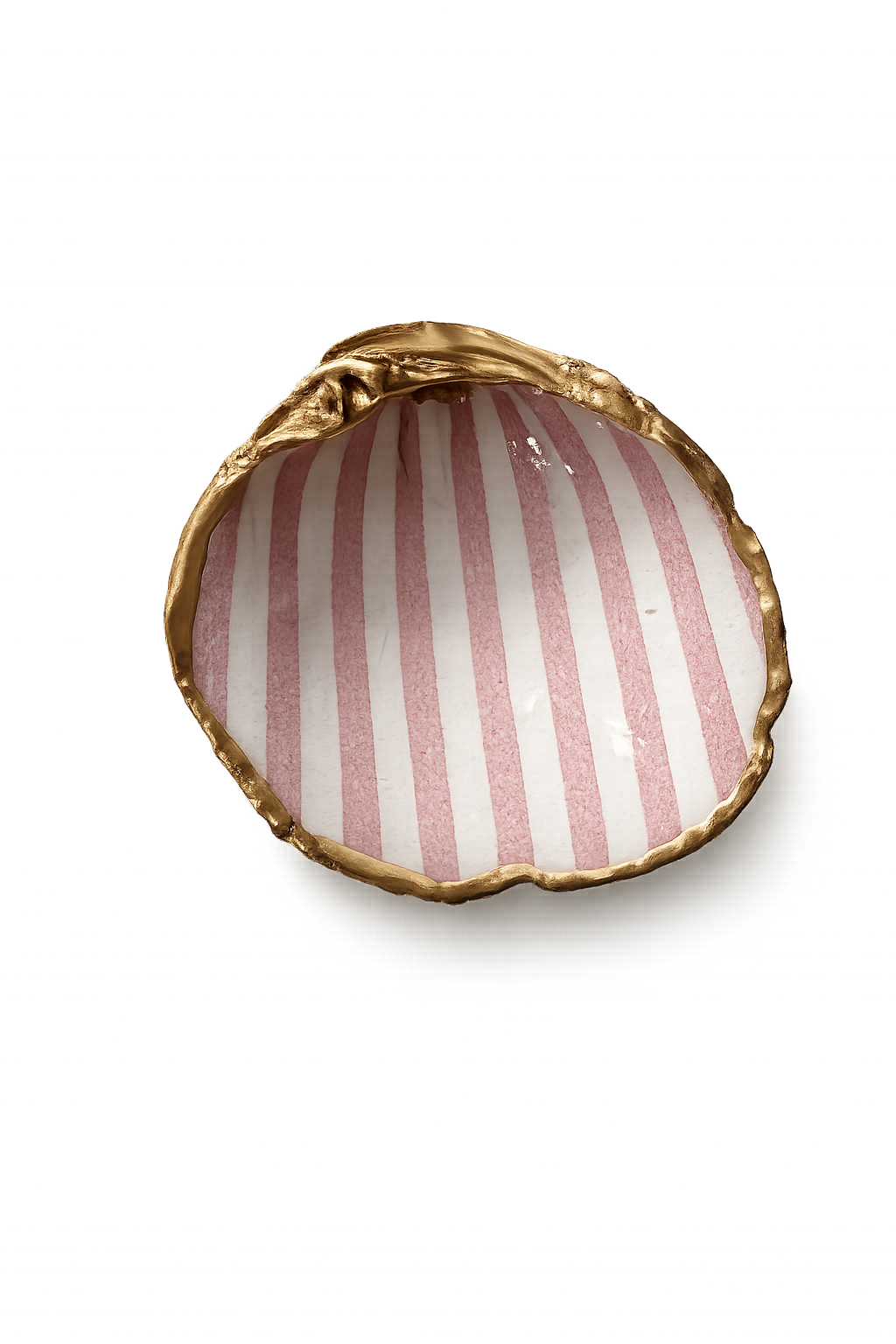 Pink Seersucker Clam Ring Dish
