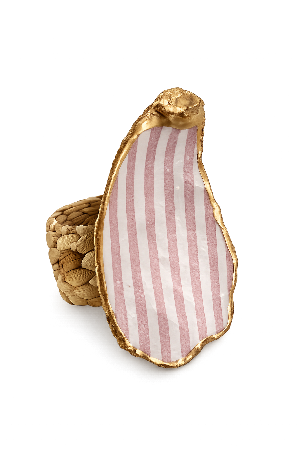 Pink Seersucker Napkin Ring