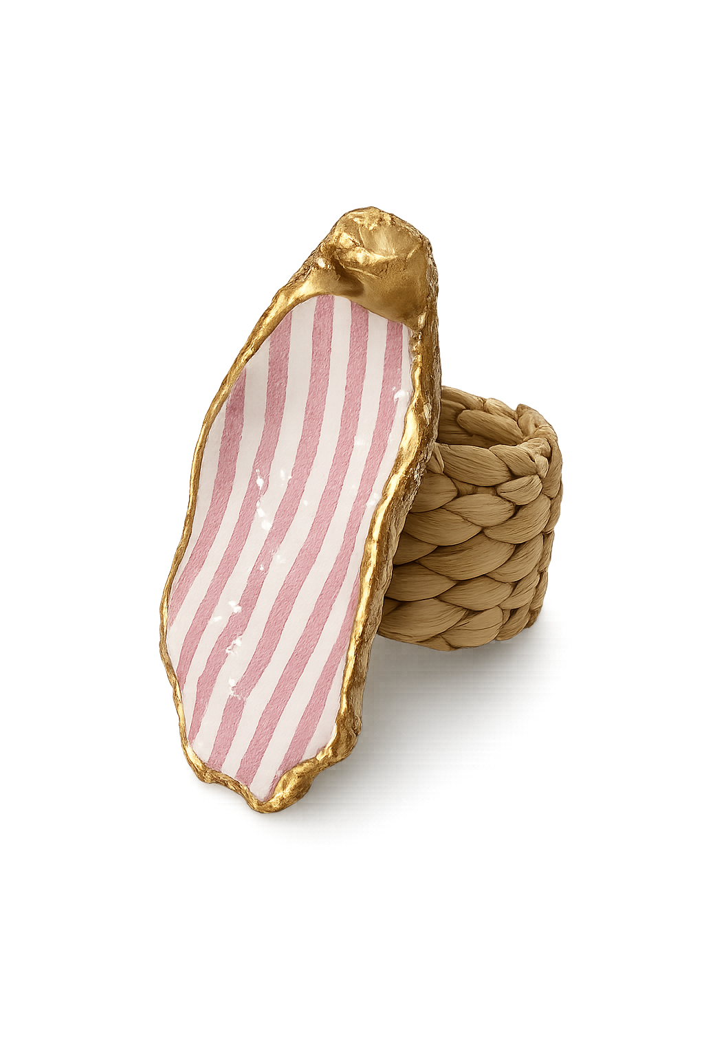 Pink Seersucker Napkin Ring