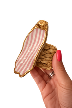 Pink Seersucker Napkin Ring