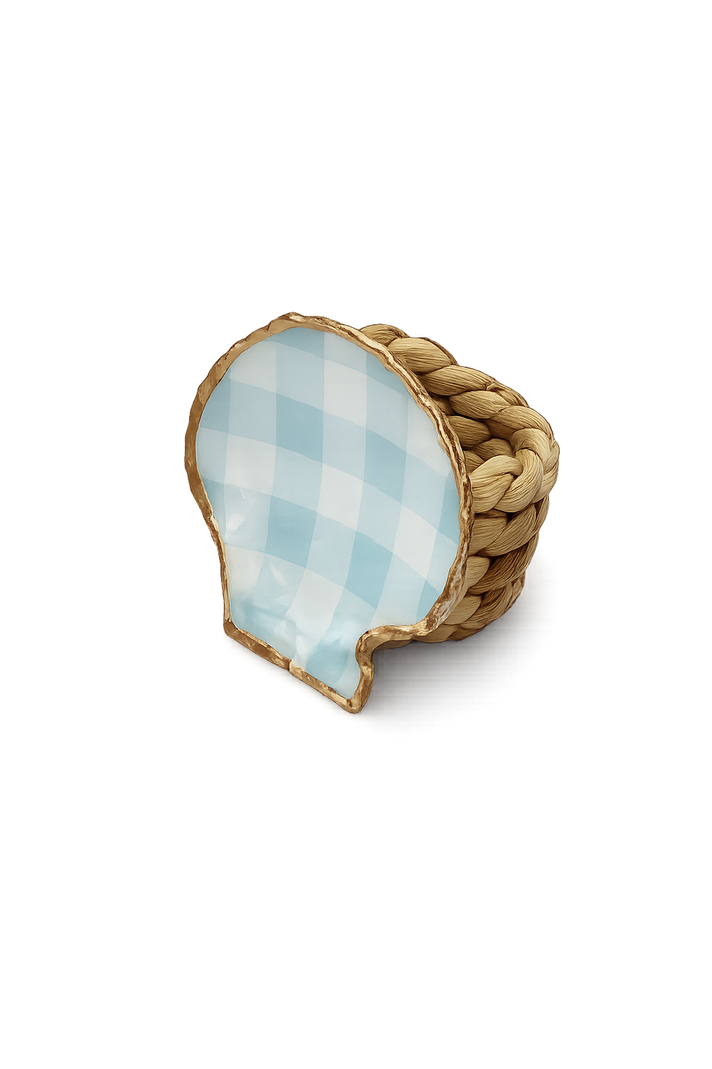 Blue Gingham Napkin Ring