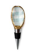 Blue Gingham Wine Bottle Stopper